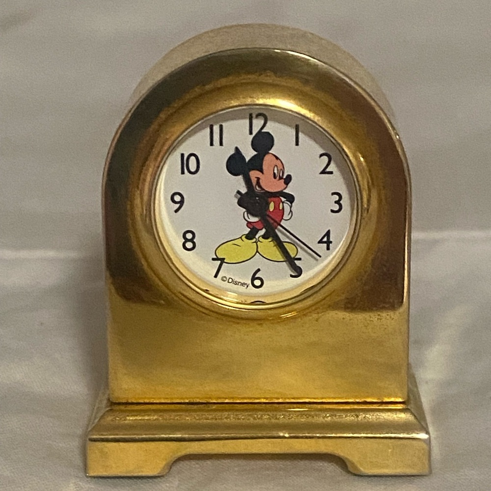 Disney Gold Mickey Mouse mini clock